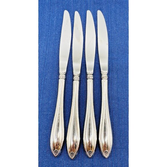 Oneida SHERATON Dinner Knife Glossy USA Stainless Flatware 9.25" Lot of 4 - Picture 4 of 6